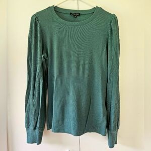 J Crew long sleeve ribbed puff sleeve top size medium